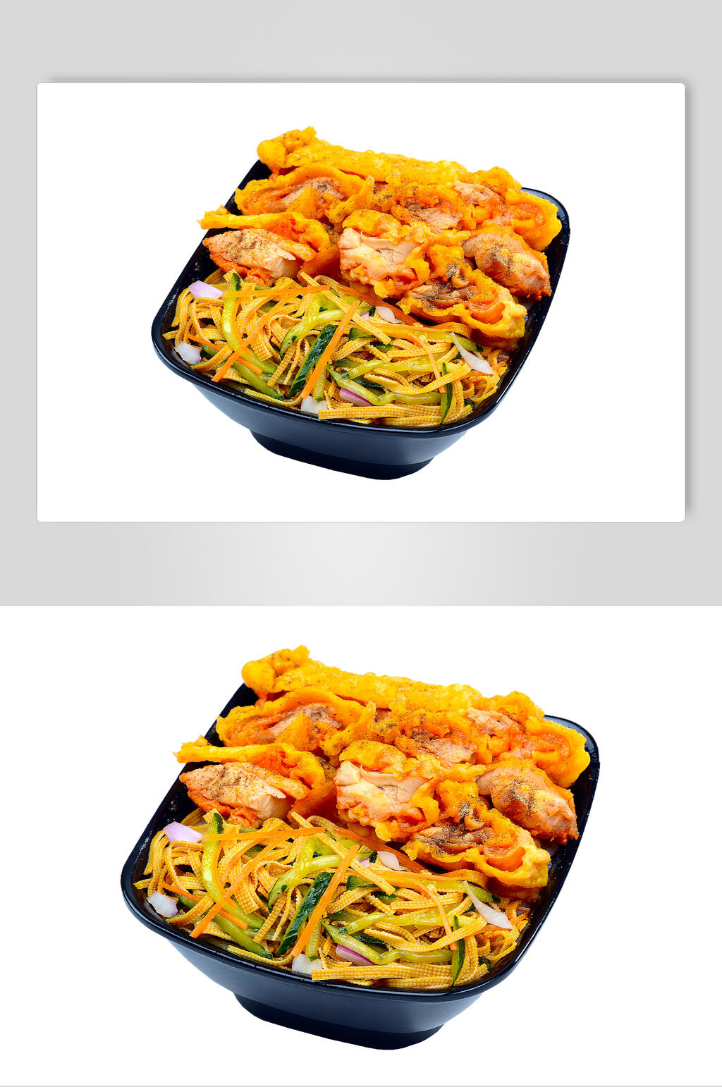 美味黑椒脆皮鸡饭摄影图片素材