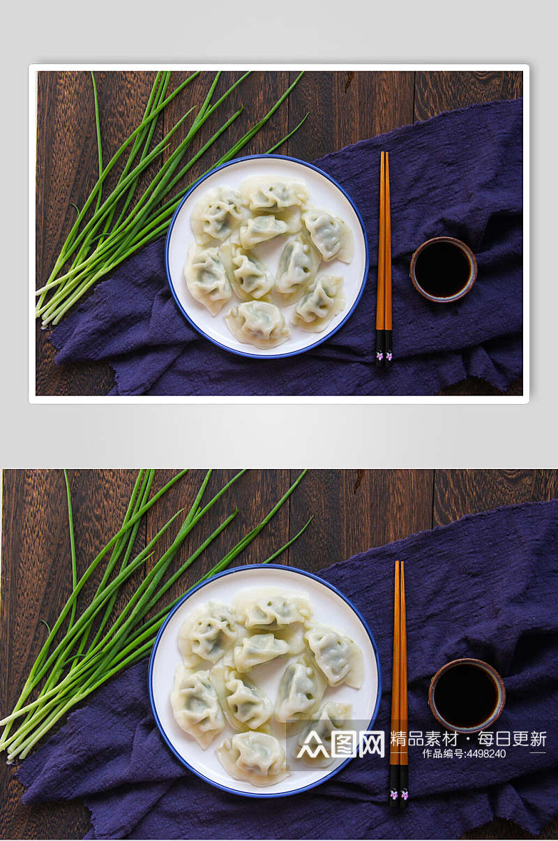 韭菜饺子餐饮摄影图素材