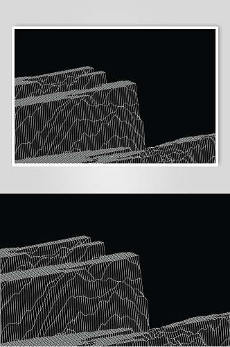 线条黑色简约抽象几何纹理矢量素材