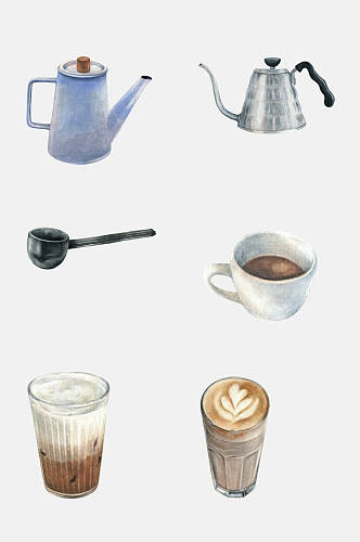 咖啡复古咖啡免抠素材
