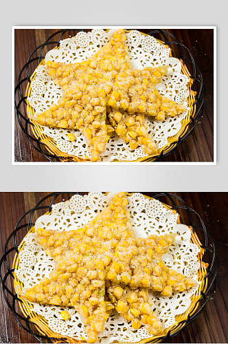 玉米饼烧烤油炸美食图片