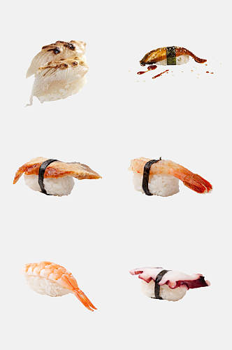 虾尾寿司实拍免抠素材
