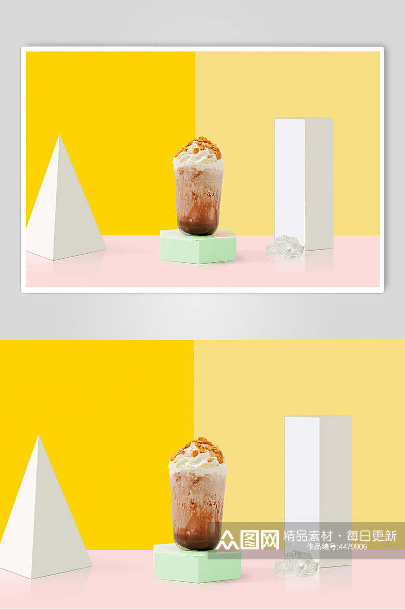 时尚奶茶芋圆甜品摄影图素材
