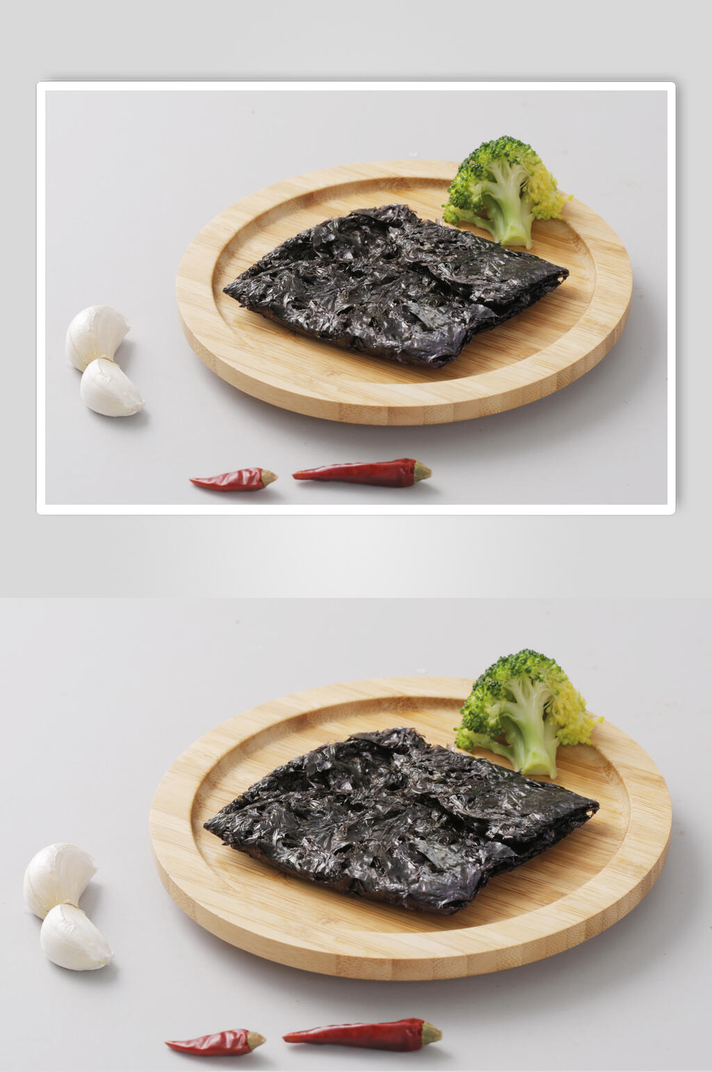 花菜大蒜灰底火锅烫菜图片素材