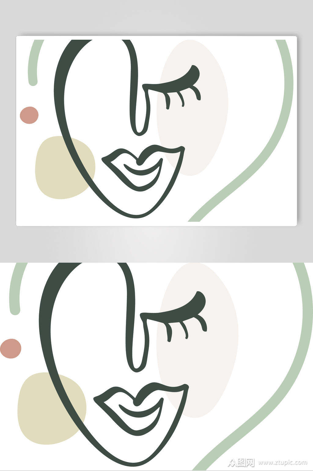 嘴巴唯美创意抽象线条人物矢量素材素材