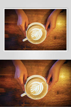 卡布奇诺咖啡拉花图案图片