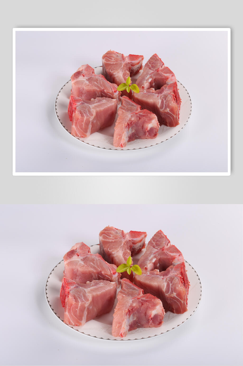 排骨白底猪肉摄影图素材
