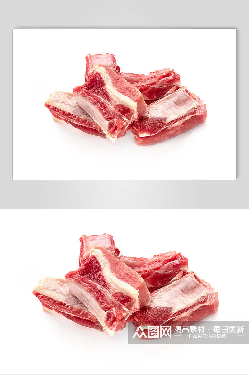 白底食材猪肉实拍图片素材