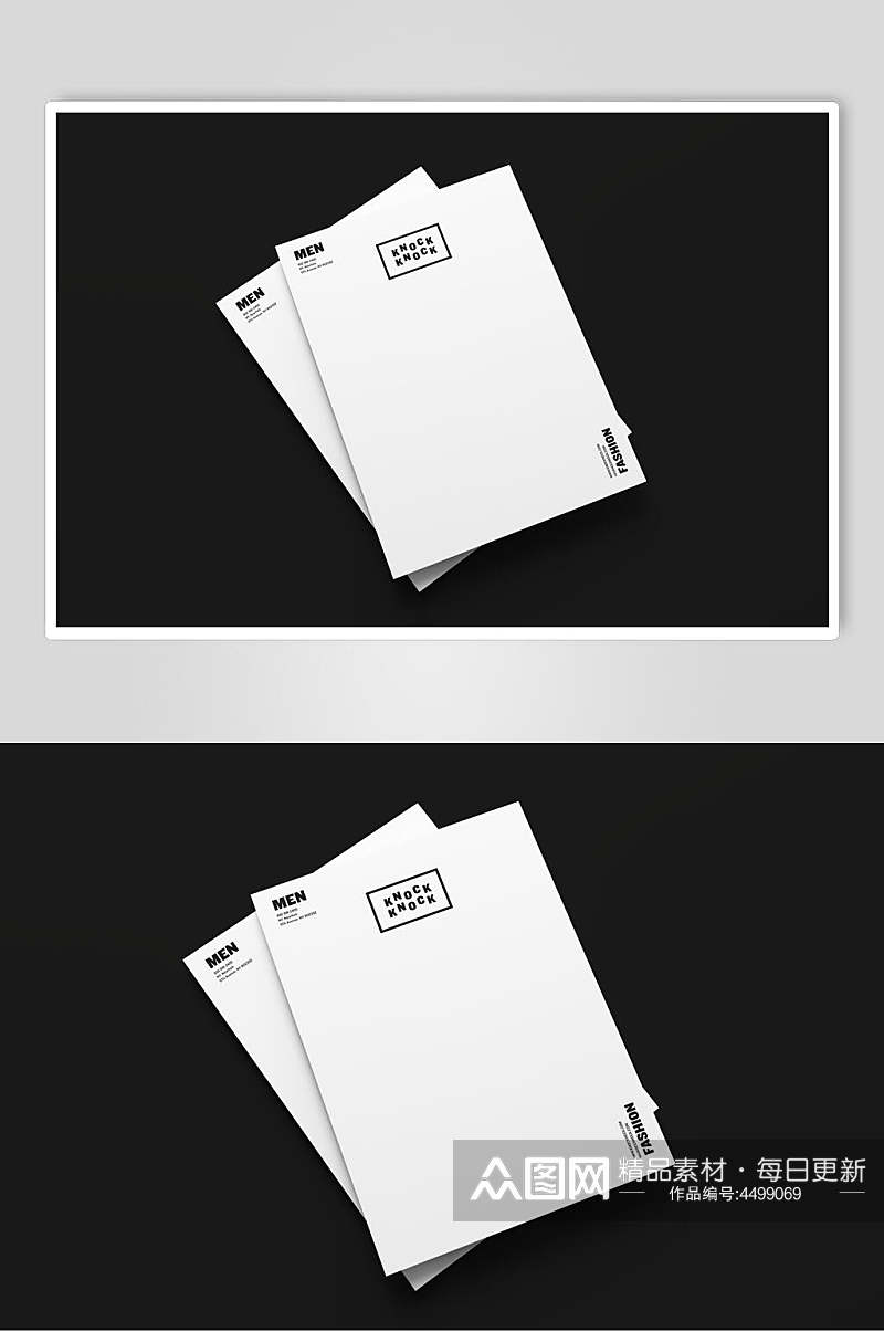 卡片黑白方形简约风整套企业VI样机素材