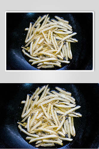 油炸新鲜薯条食品高清图片