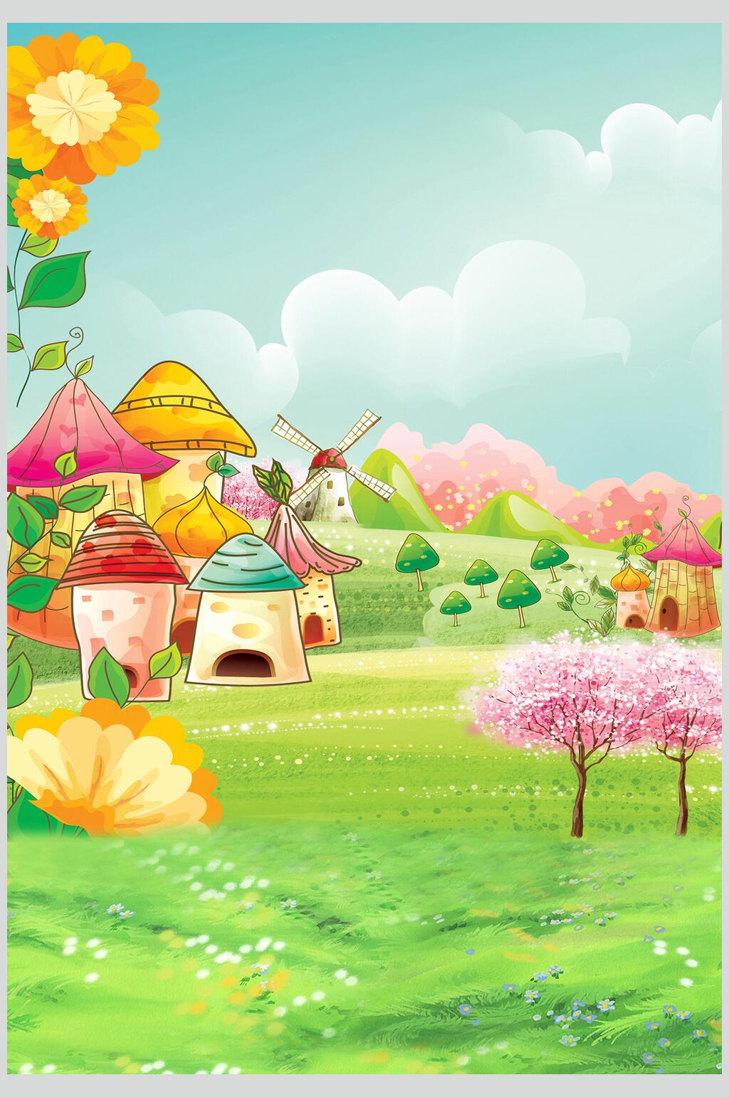 可爱儿童卡通背景图片素材