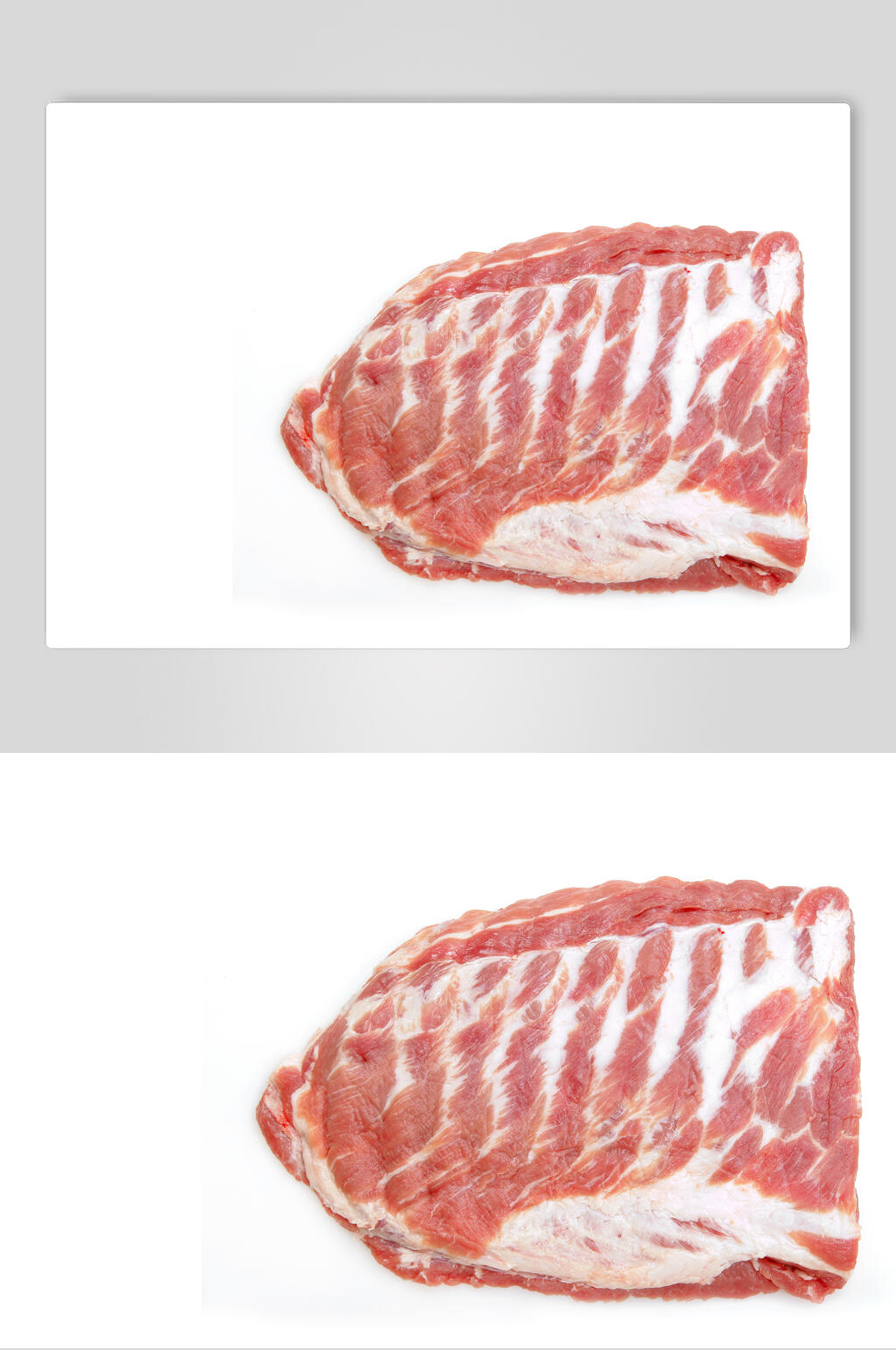 猪肋骨白底猪肉摄影图素材