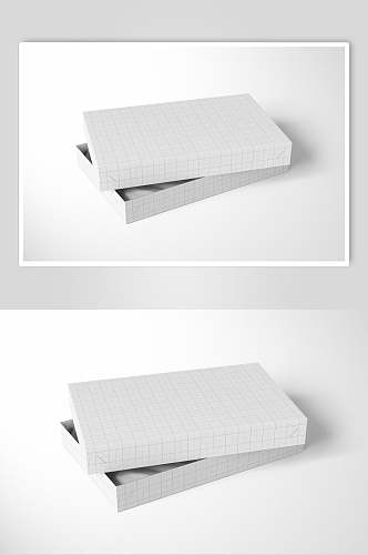长方形白色纸盒贴图样机