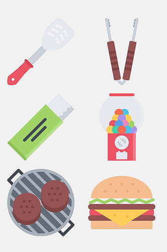 汉堡卡通美食图标免抠素材
