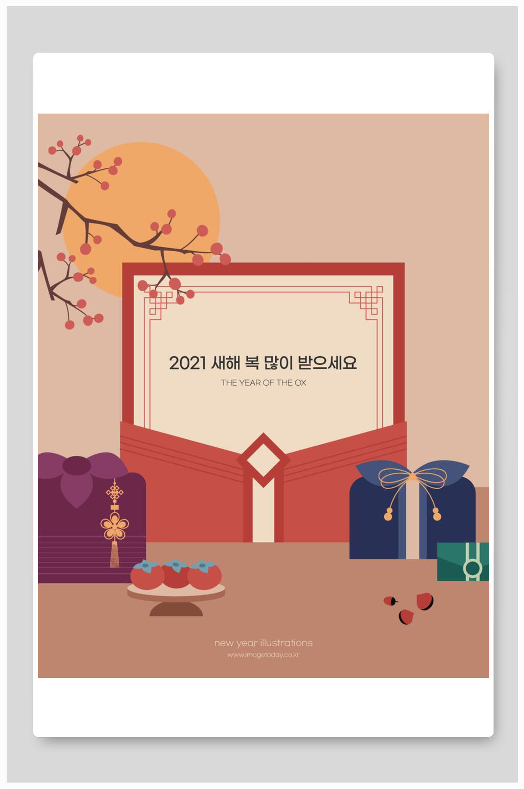 经典古风新年春节矢量插画素材