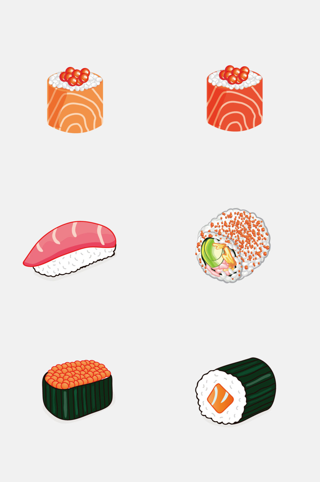 手绘卡通日本寿司免抠素材素材