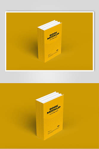 黄色创意书籍封面样机