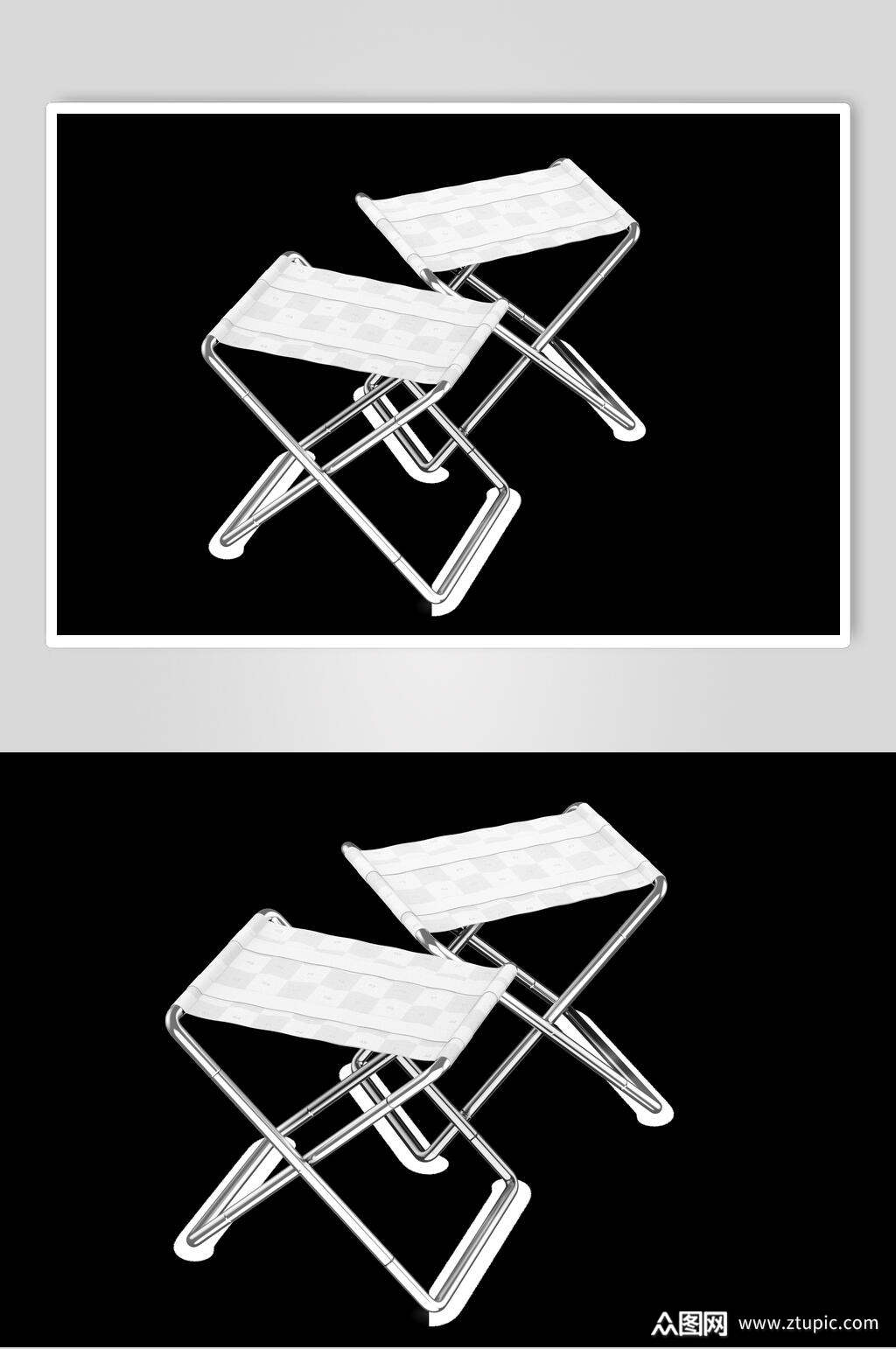 黑底折叠椅样机模板下载-编号4521186-众图网