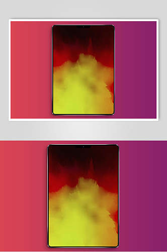 烟雾圆形边角紫色手机iPad样机