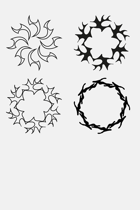 线条黑色艺术装饰图案免抠素材