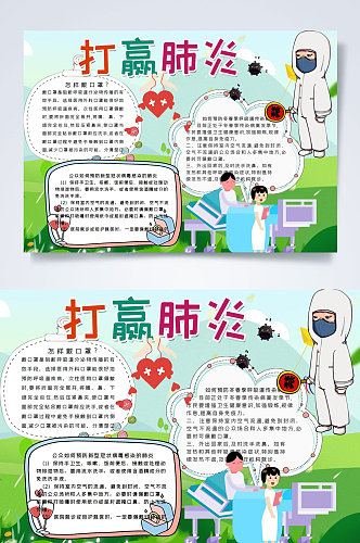 打赢肺炎预防新型冠状病毒小报PSD