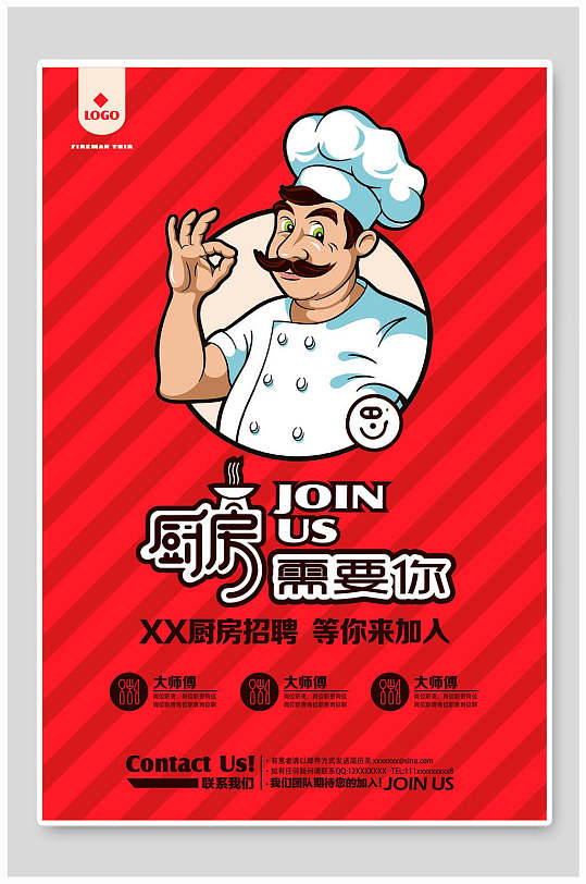 厨房需要你招聘海报