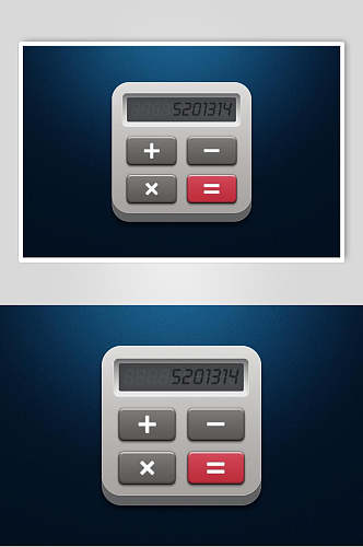 计算器黑蓝灰简约APP写实图标素材