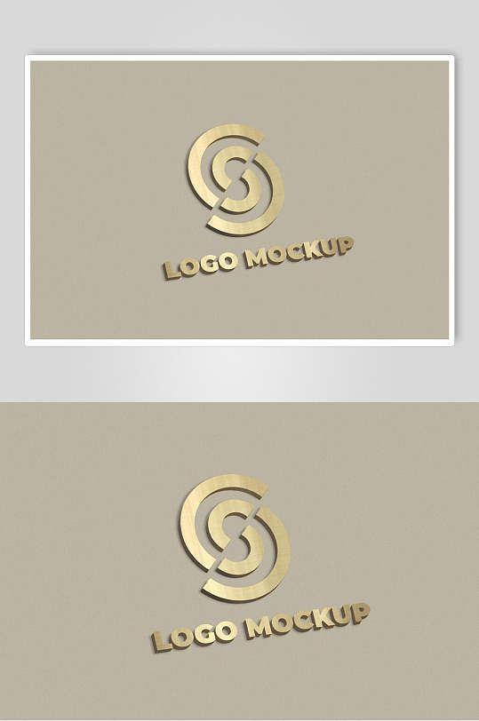 红色立体高级品牌logo样机金属质感立体logo标志样机金属高光光泽质感