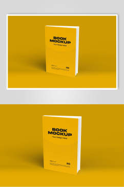 黄色书籍封面样机
