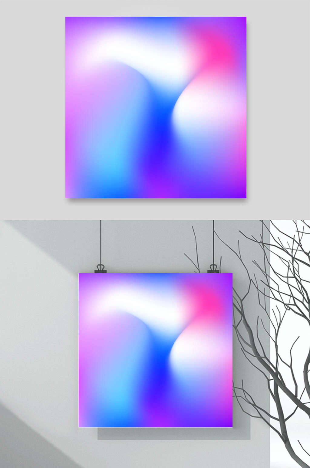 蓝紫色潮流时尚渐变背景矢量素材素材