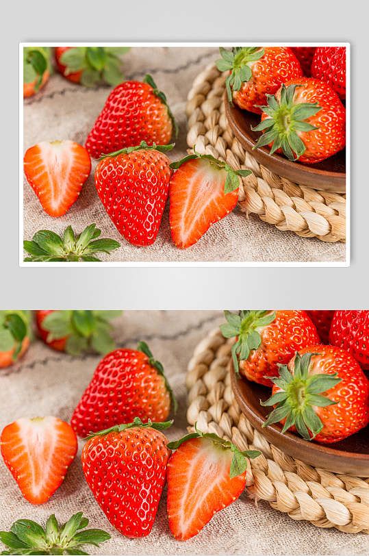 创意有机水果草莓摄影图