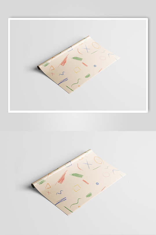 纸质花纹礼物包装纸样机