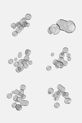 精致透明水珠泡泡免抠设计素材