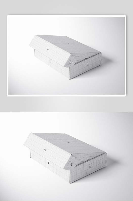 盒子打开的长方形包装盒样机