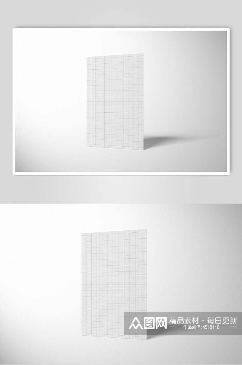 长方形阴影灰色宣传单纸张样机素材