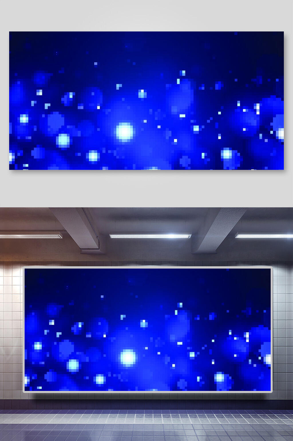 时尚蓝色圆点清新星空粒子矢量背景素材
