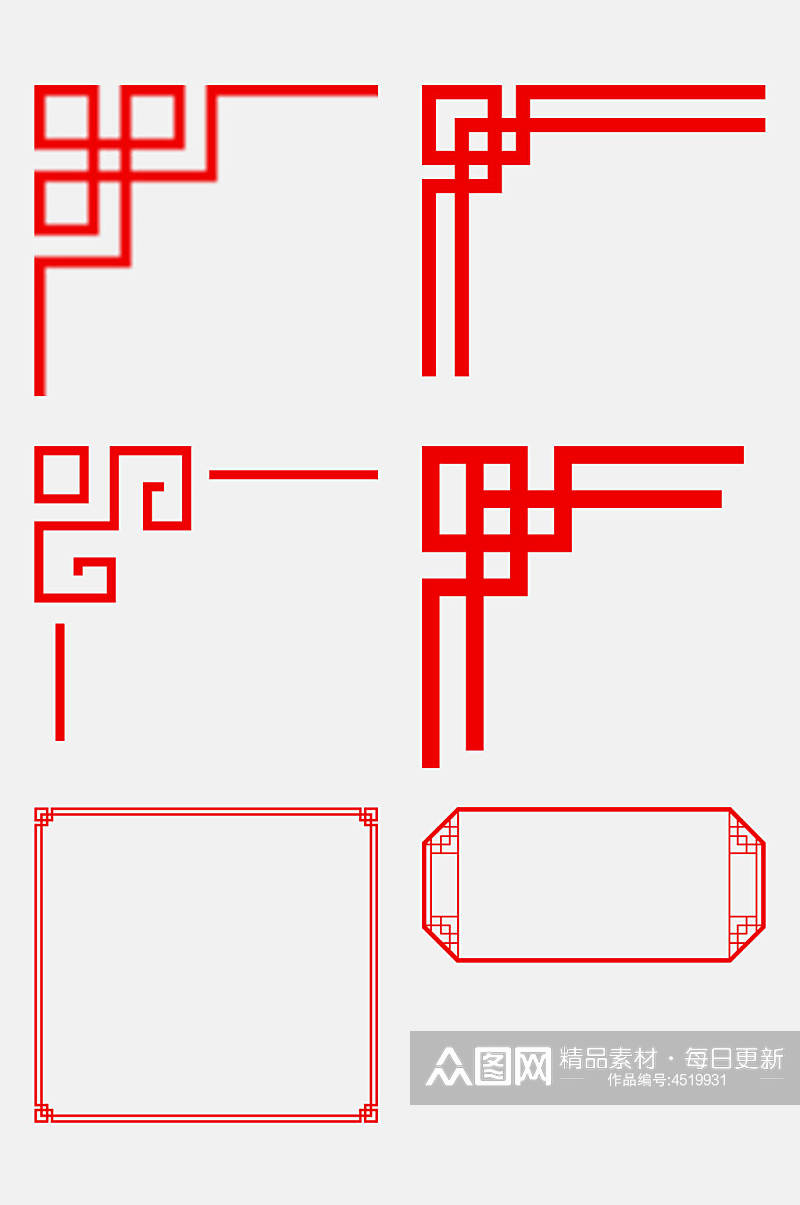 创意中式古风边框装饰元素素材