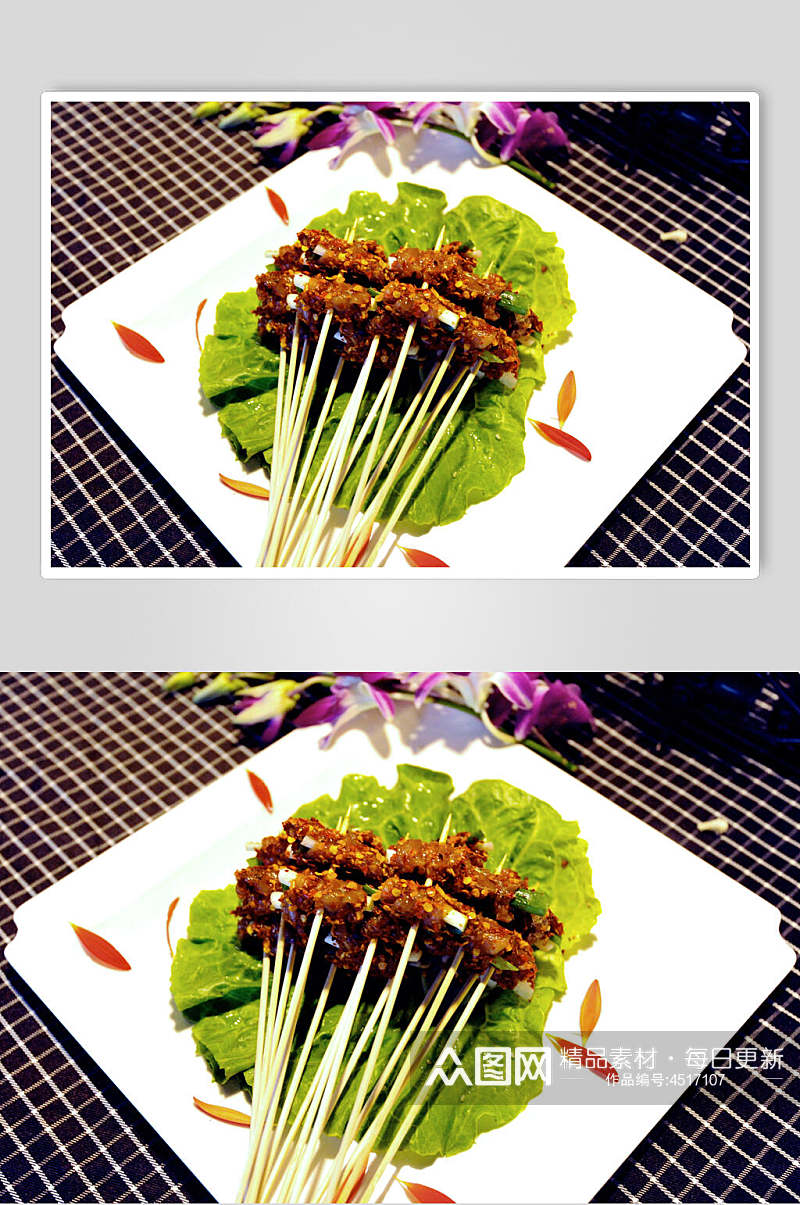 蔬菜豆腐干串串烧烤图片素材