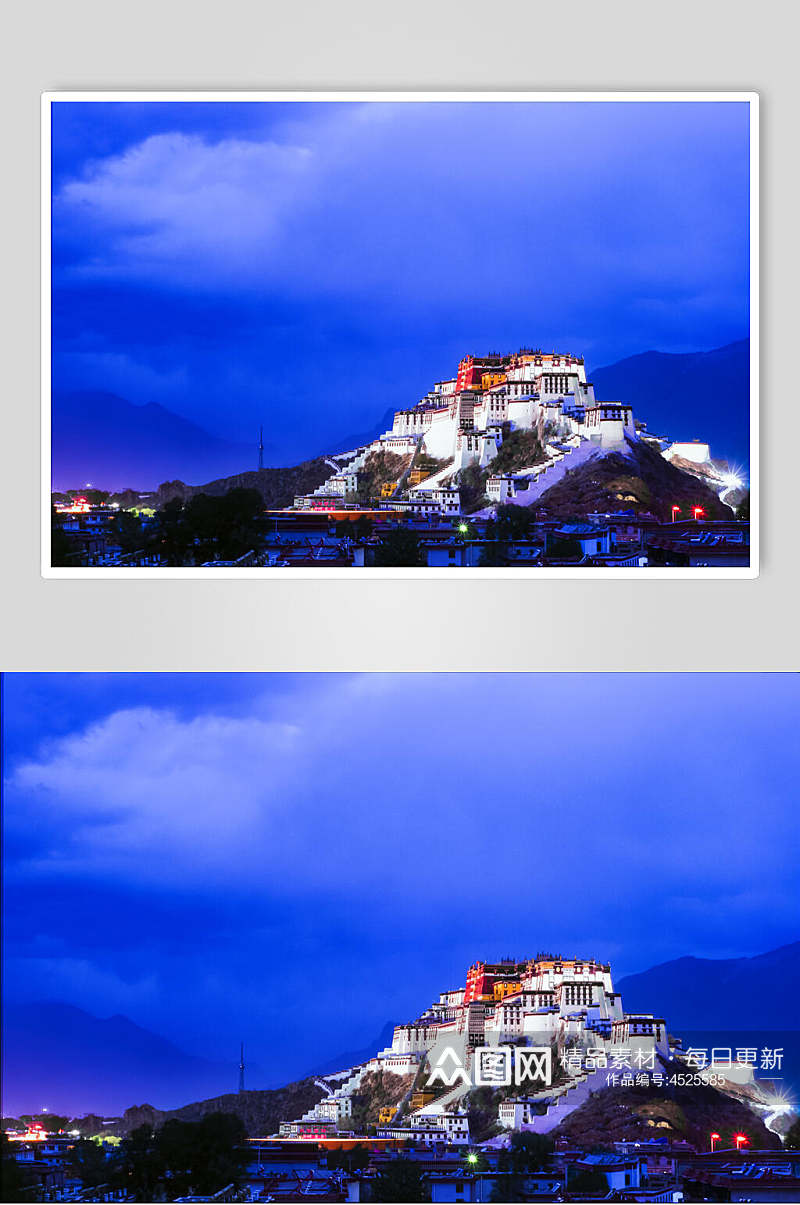 蓝天布达拉宫西藏风景图片素材