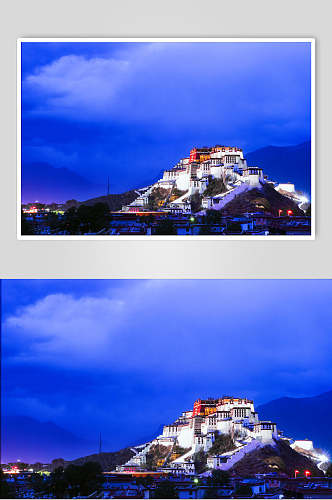蓝天布达拉宫西藏风景图片