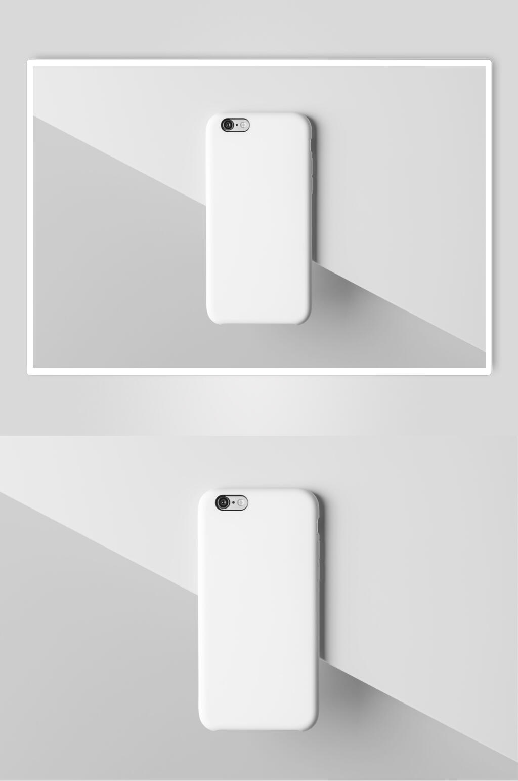 白色免扣手机壳设计样机