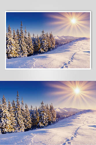 大气冬季雪景自然风光图片