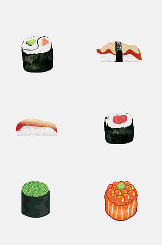 卡通创意日本寿司免抠素材