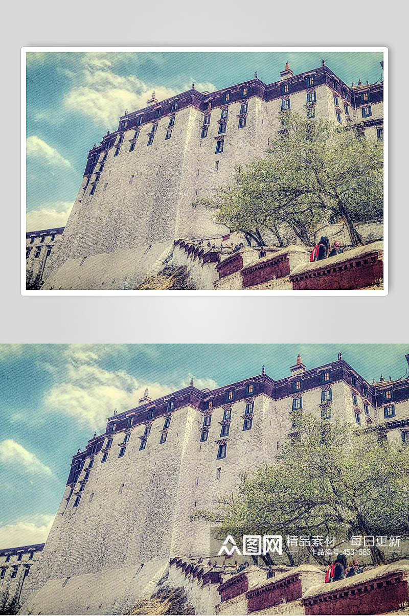 创意布达拉宫西藏风景图片素材