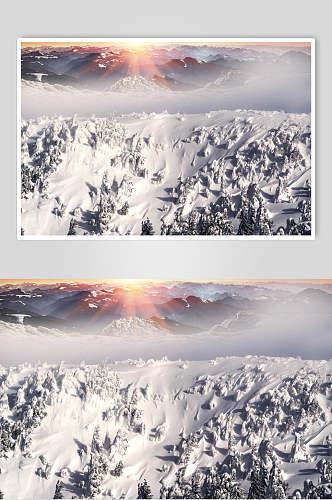 雪山冬季雪景自然风光图片