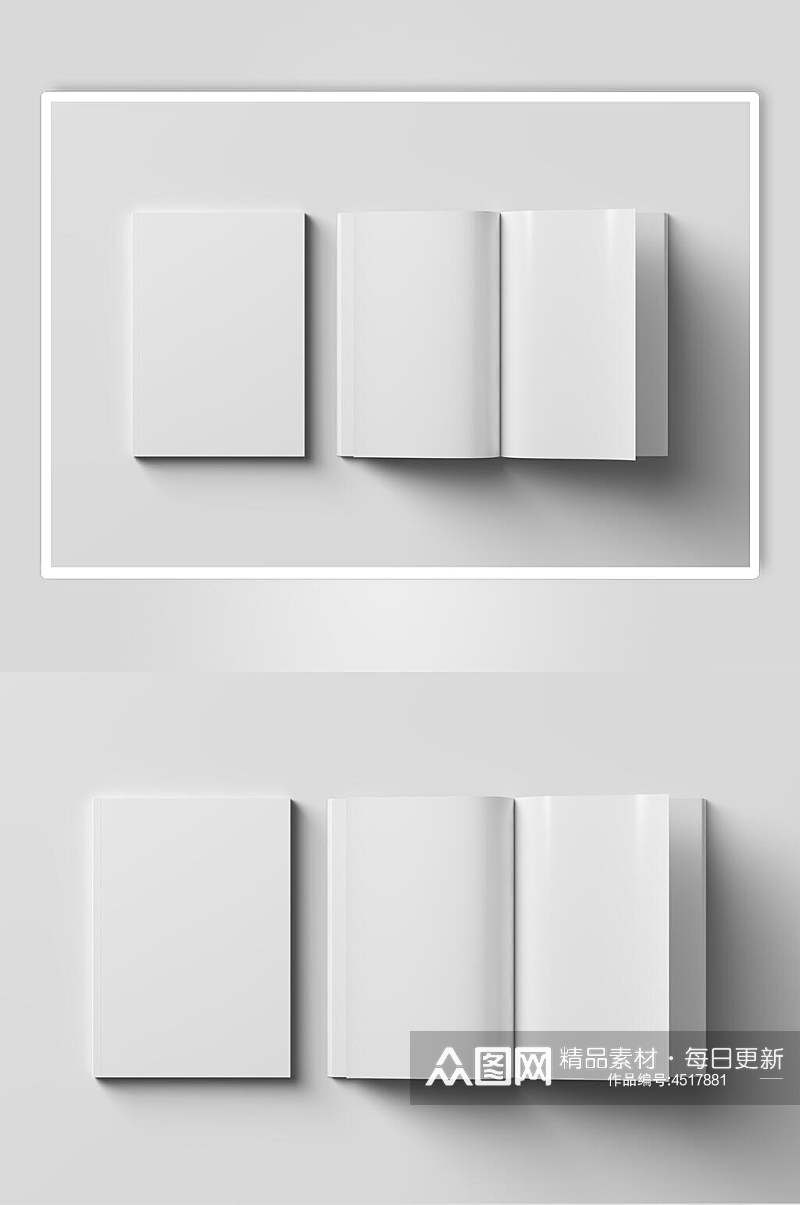 白色创意书籍贴图样机素材