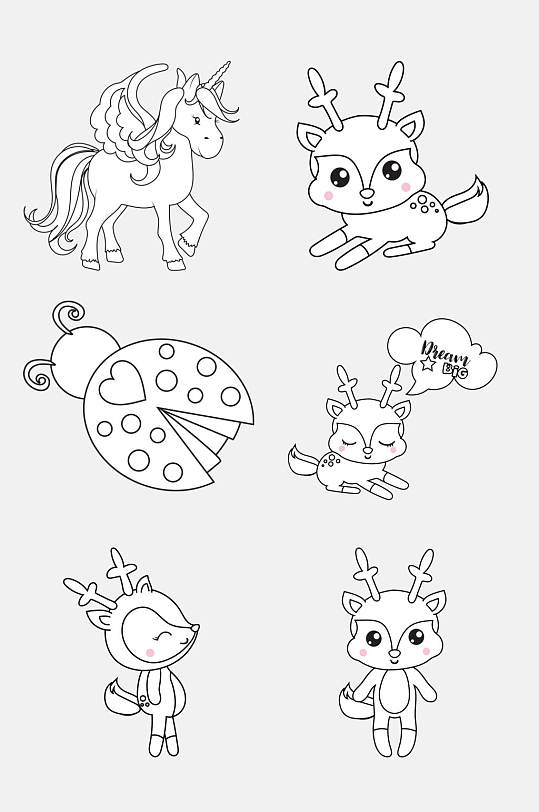 可爱瓢虫卡通简笔画动物免抠素材