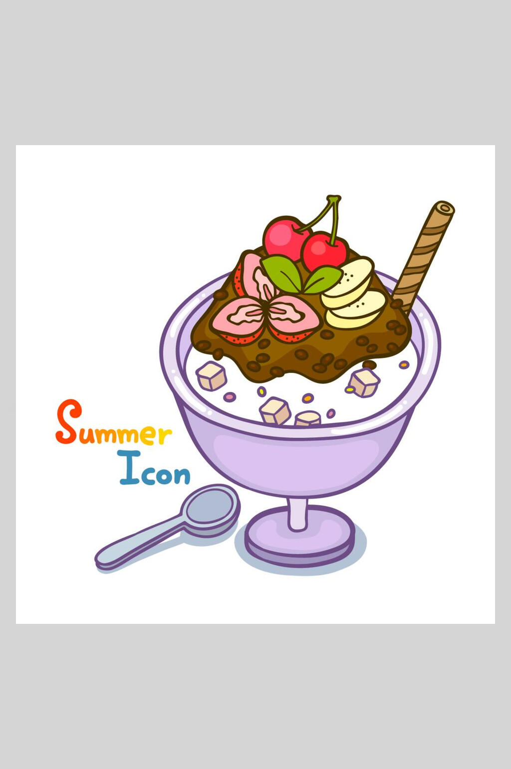个性夏日夏季海滩矢量插画元素素材