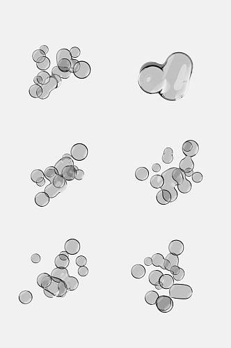 灰白背景透明气泡免抠素材