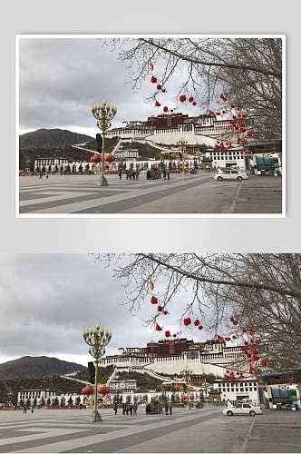 街道布达拉宫西藏风景图片